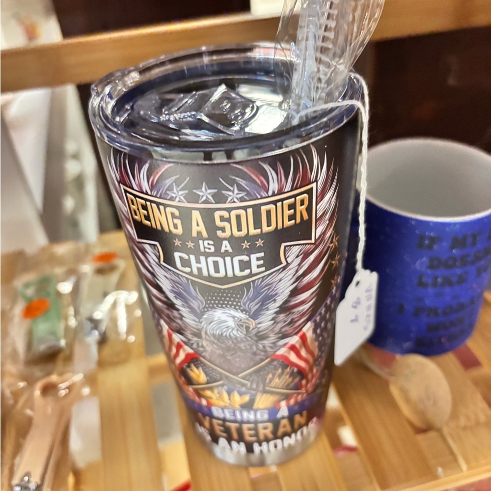 Patriotic Travel Tumbler - Black